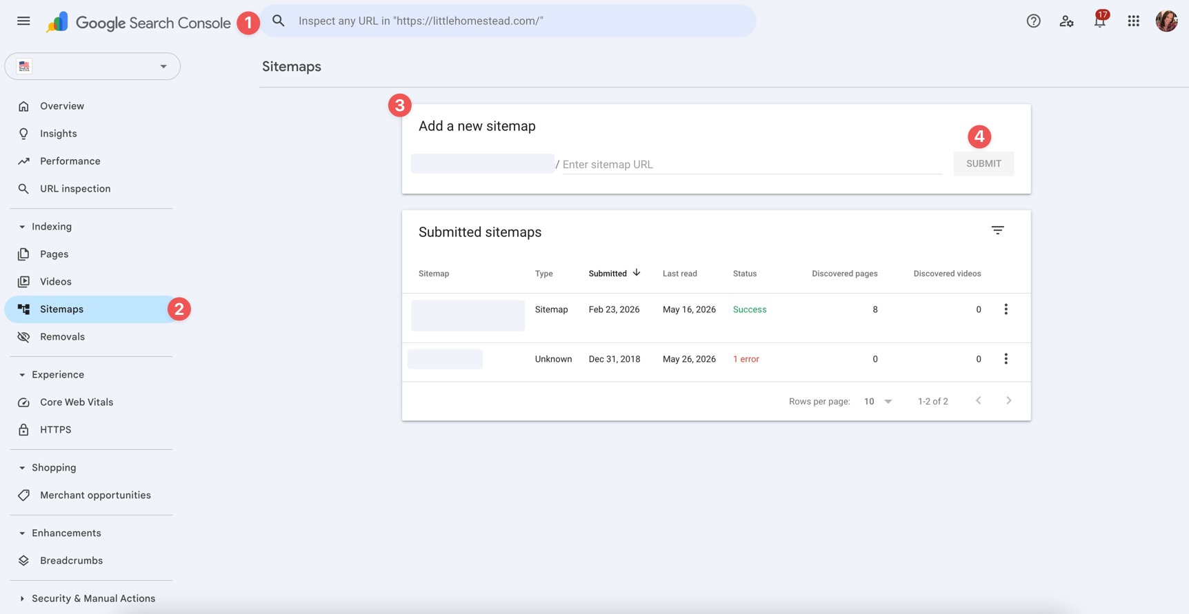 Submit a sitemap to Google Search Console