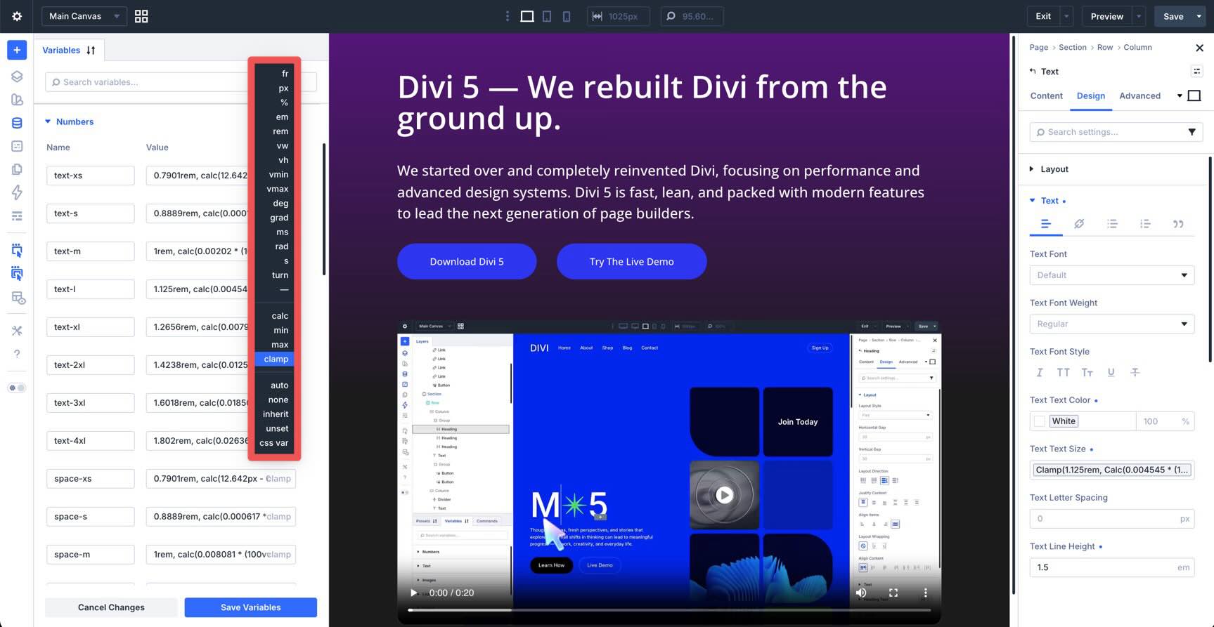 Advanced units in Divi 5