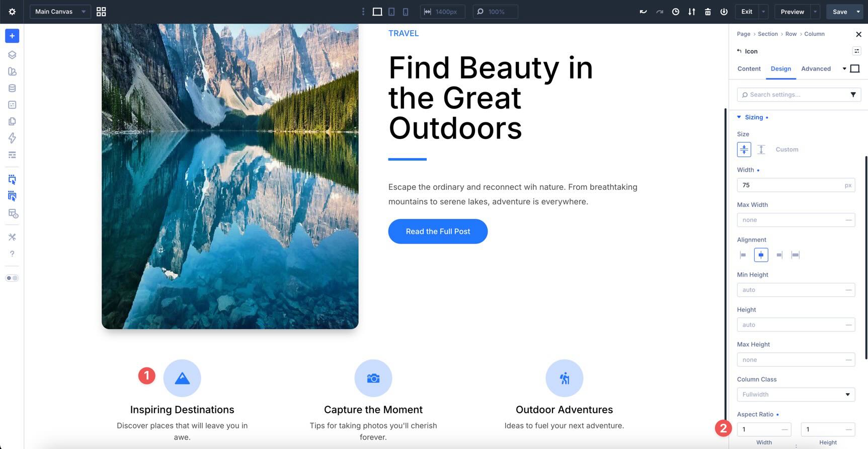 Aspect Ratio applied to icons in Divi 5