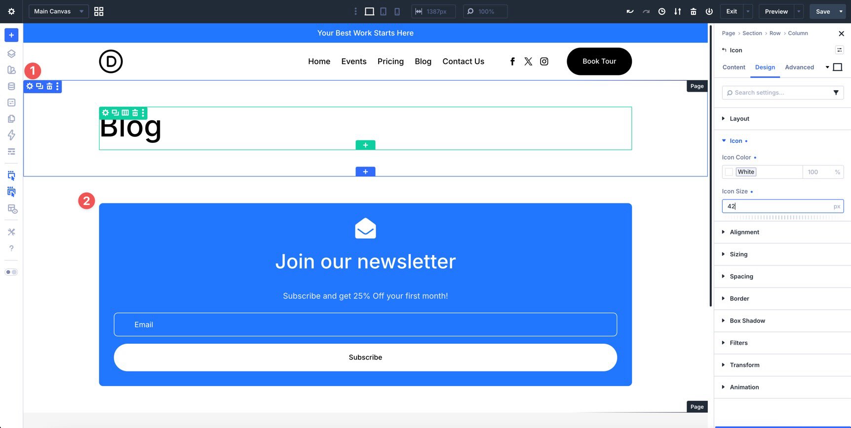 Create a Blog page layout in Divi 5