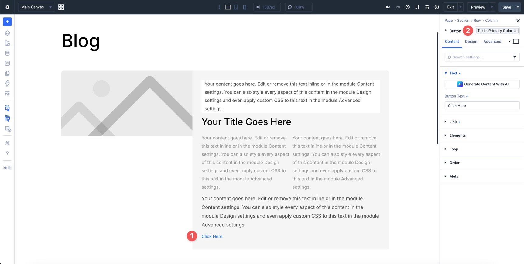 Apply a Button preset in Divi 5