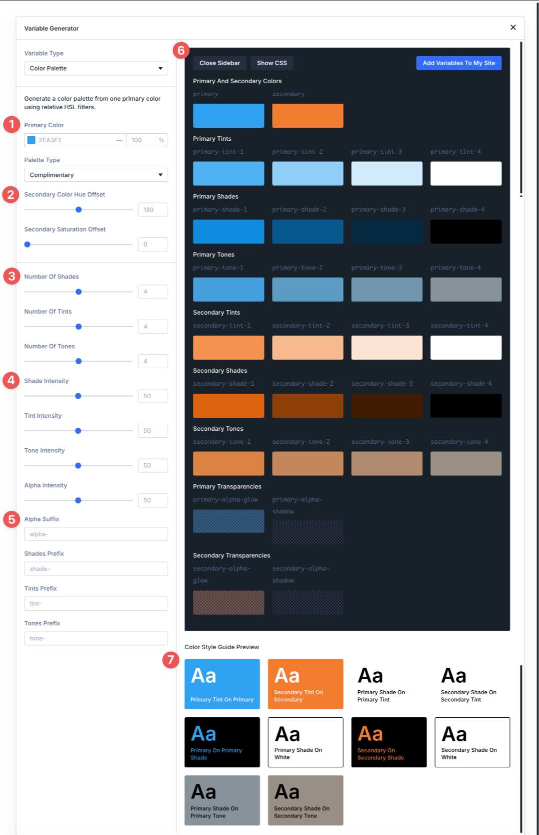 color palette variable settings in divi 5
