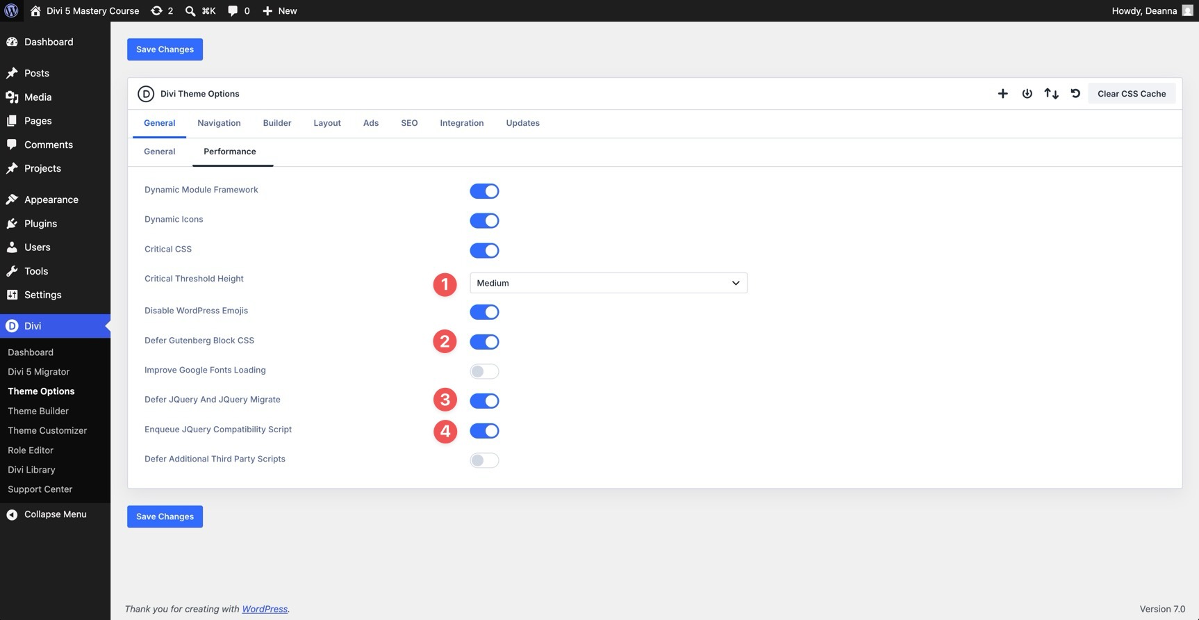 Defer jQuery settings in Divi 5