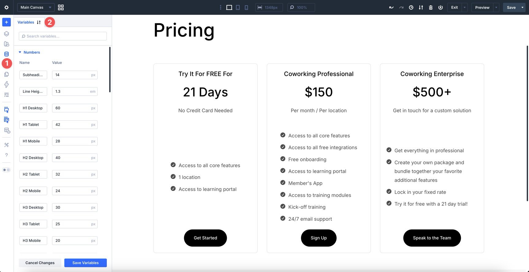 Design Variables in Divi 5