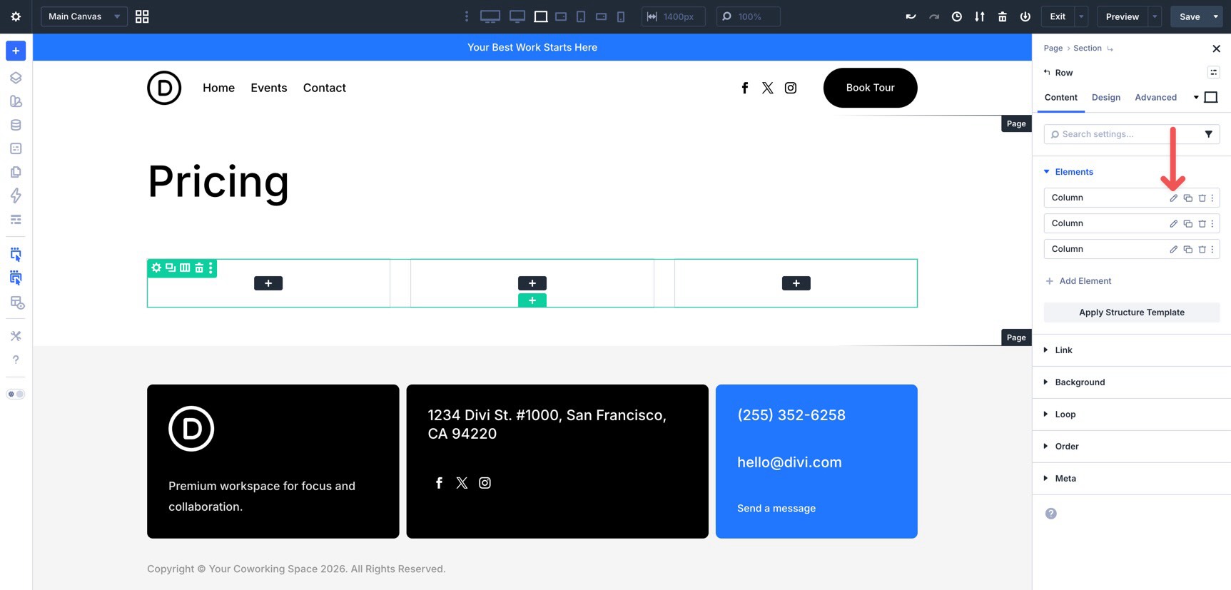 Edit a Column in Divi 5