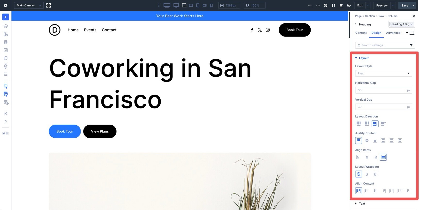 Flexbox settings in Divi 5