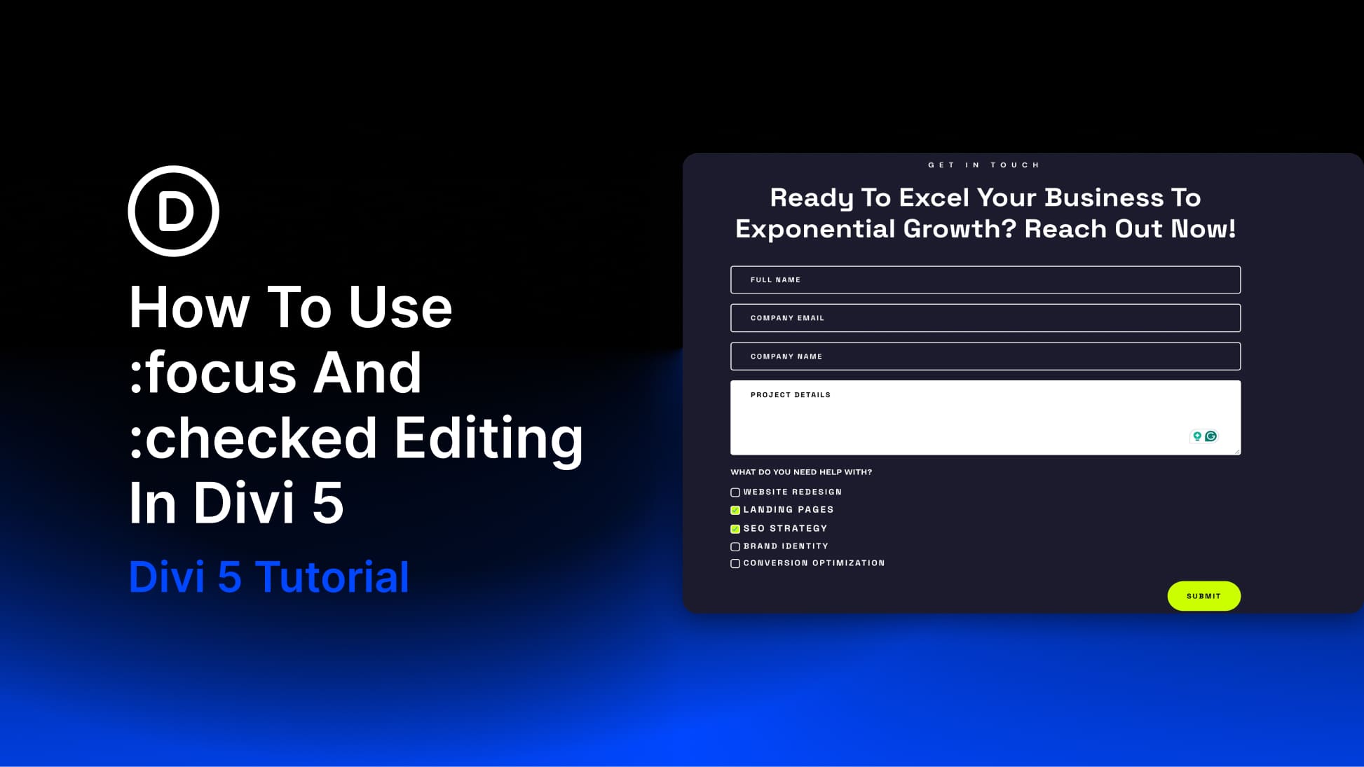 How To Use :focus And :checked Editing In Divi 5