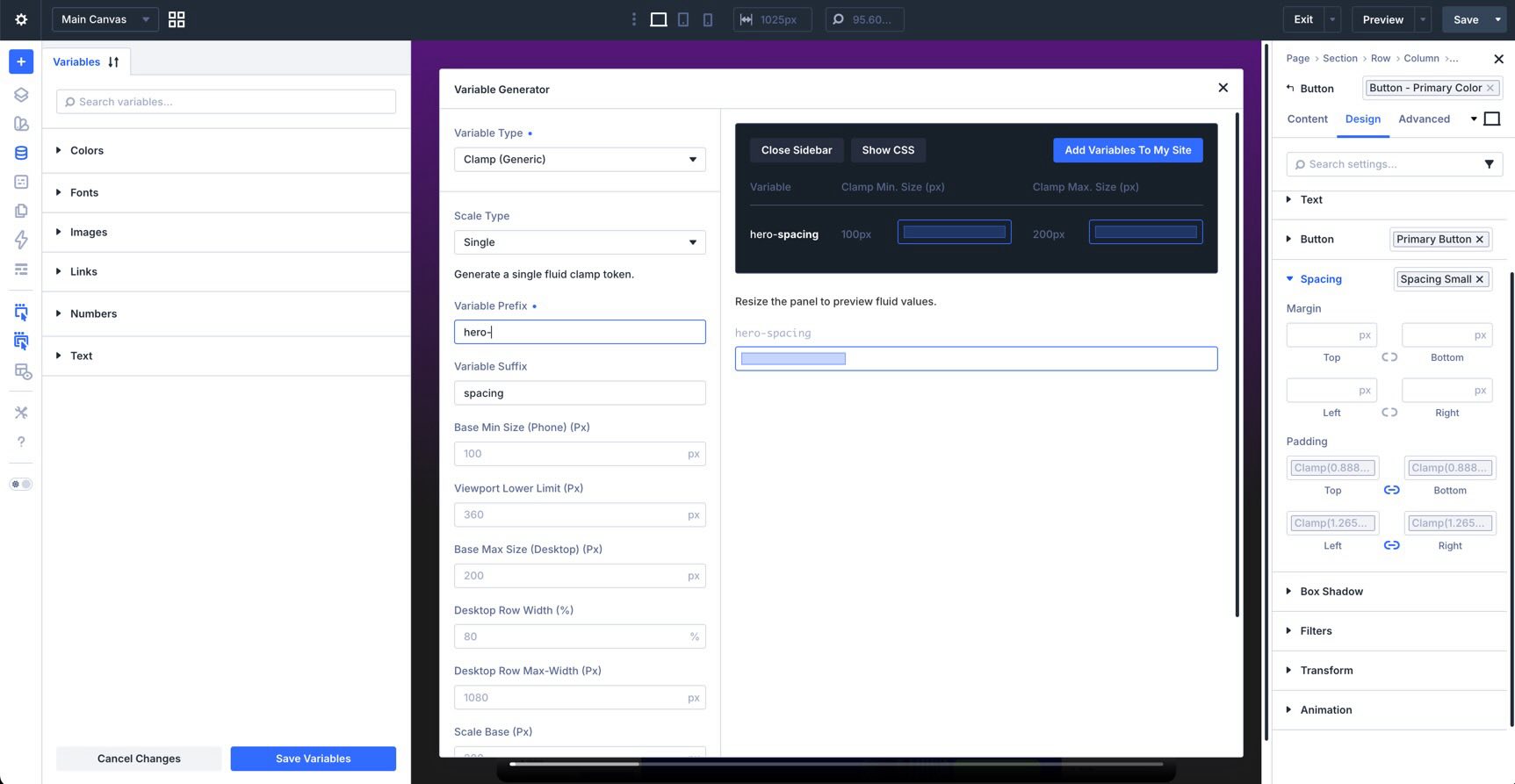 Generic clamp values in Divi 5