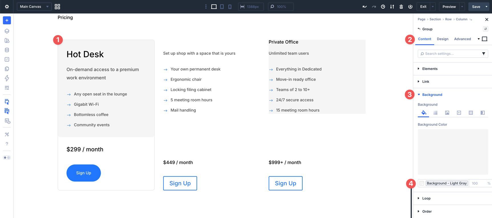 Group module background color setting in Divi 5