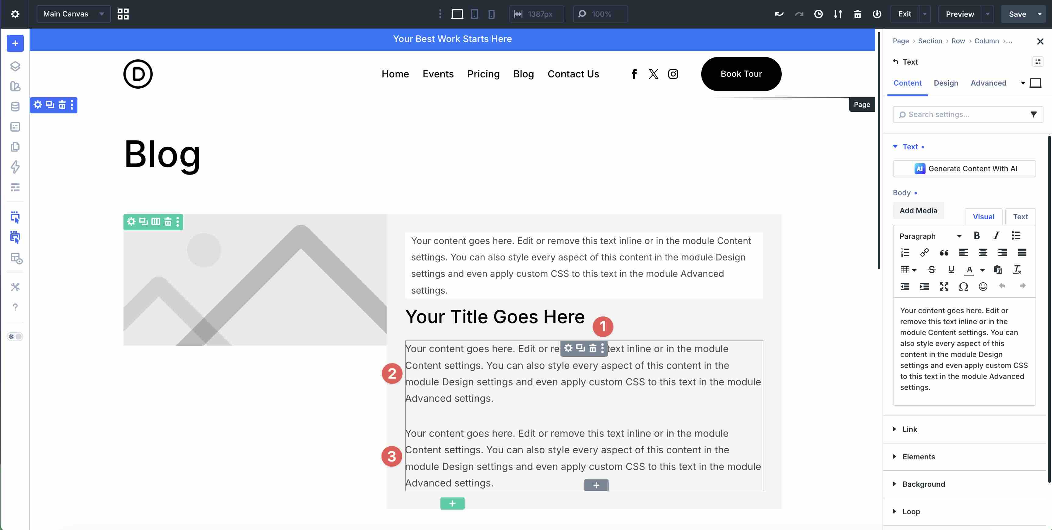 Add a Module Group in Divi 5