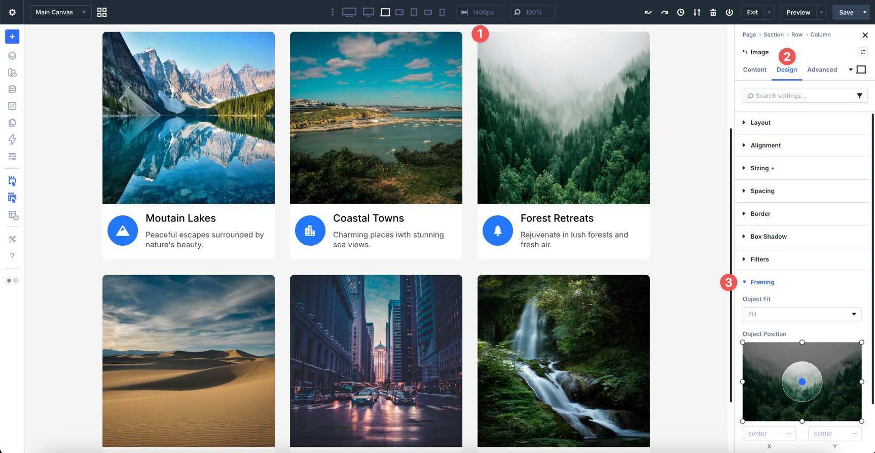 Image Framing settings in Divi 5