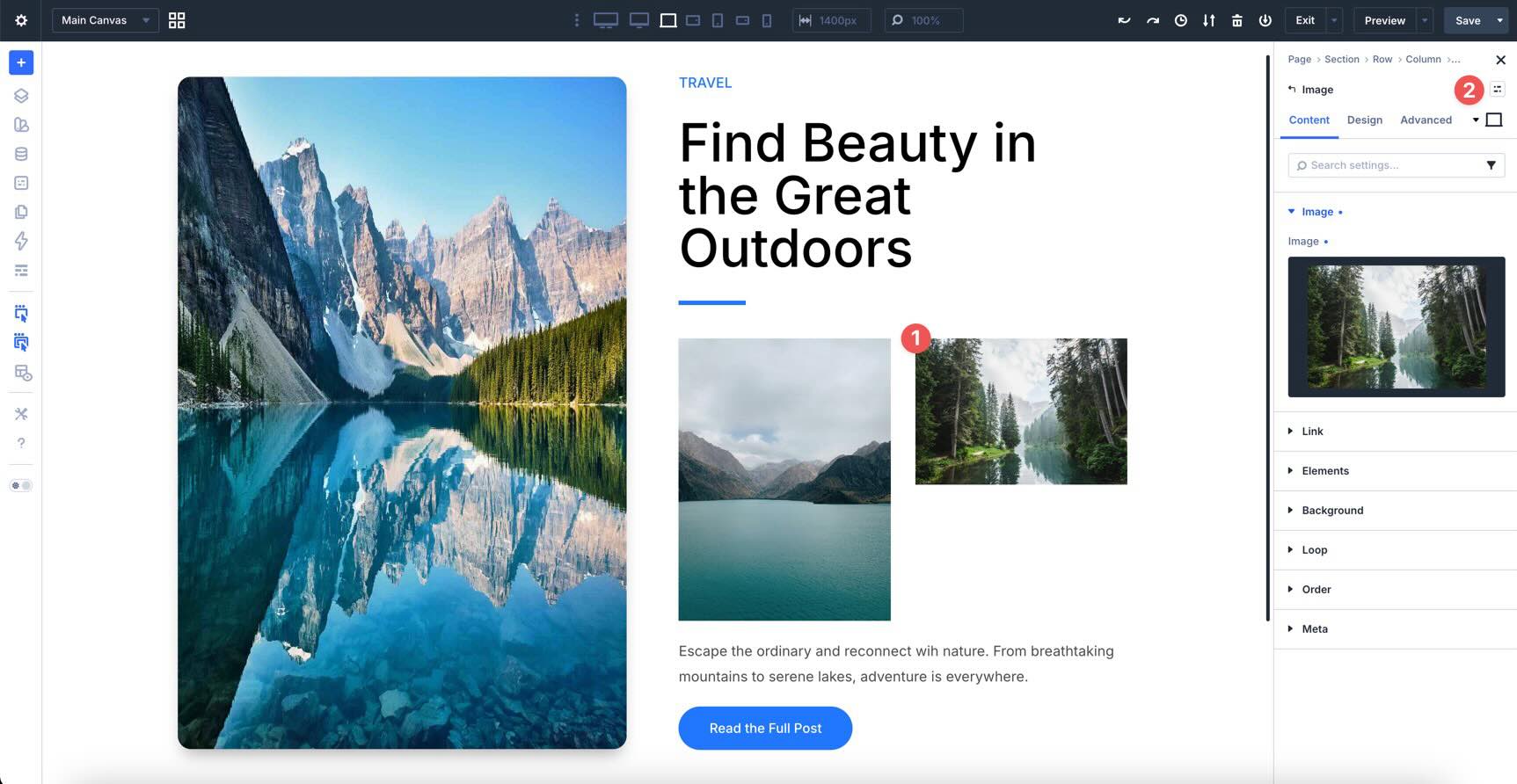 Apply an Image option group preset in Divi 5