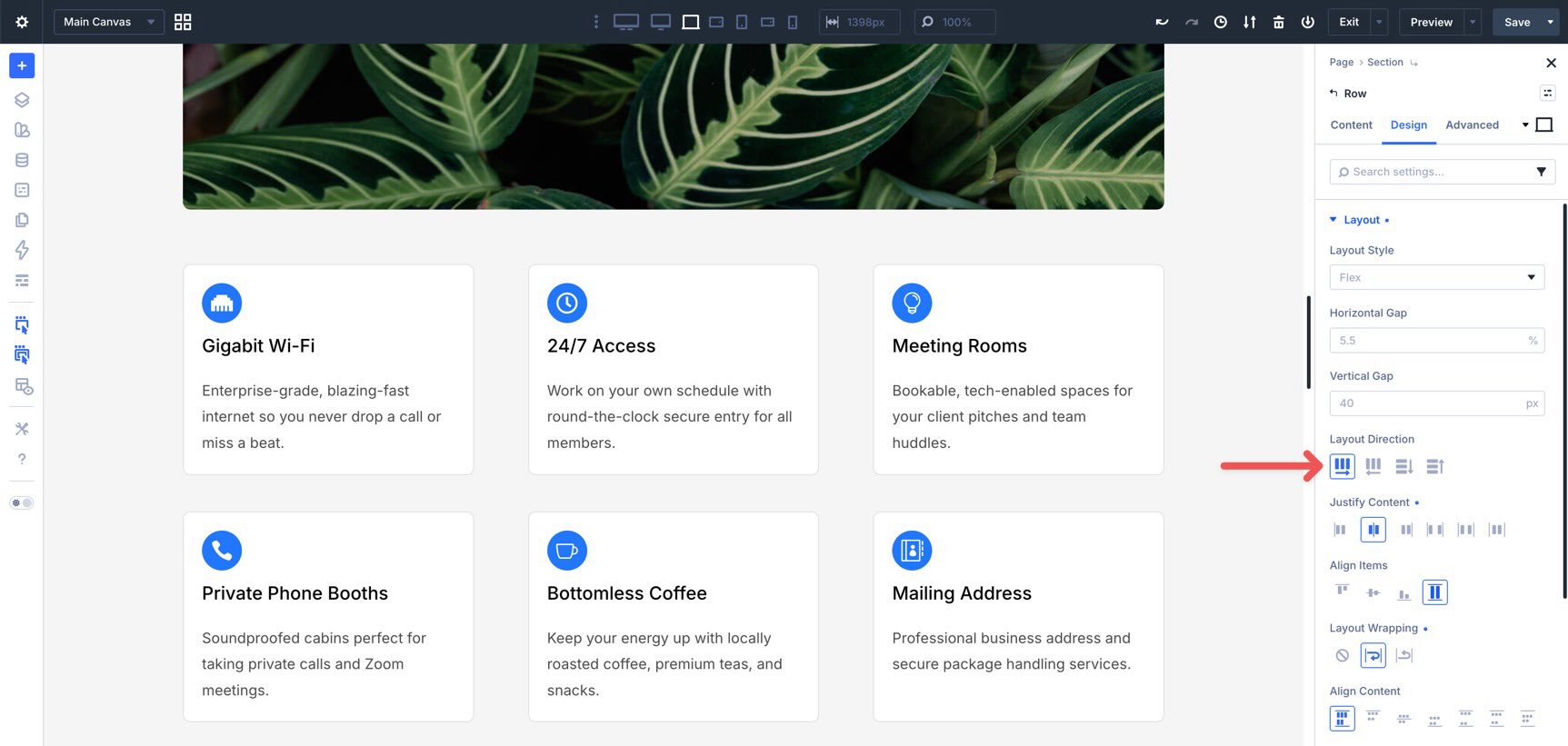 Layout Direction setting in Divi 5
