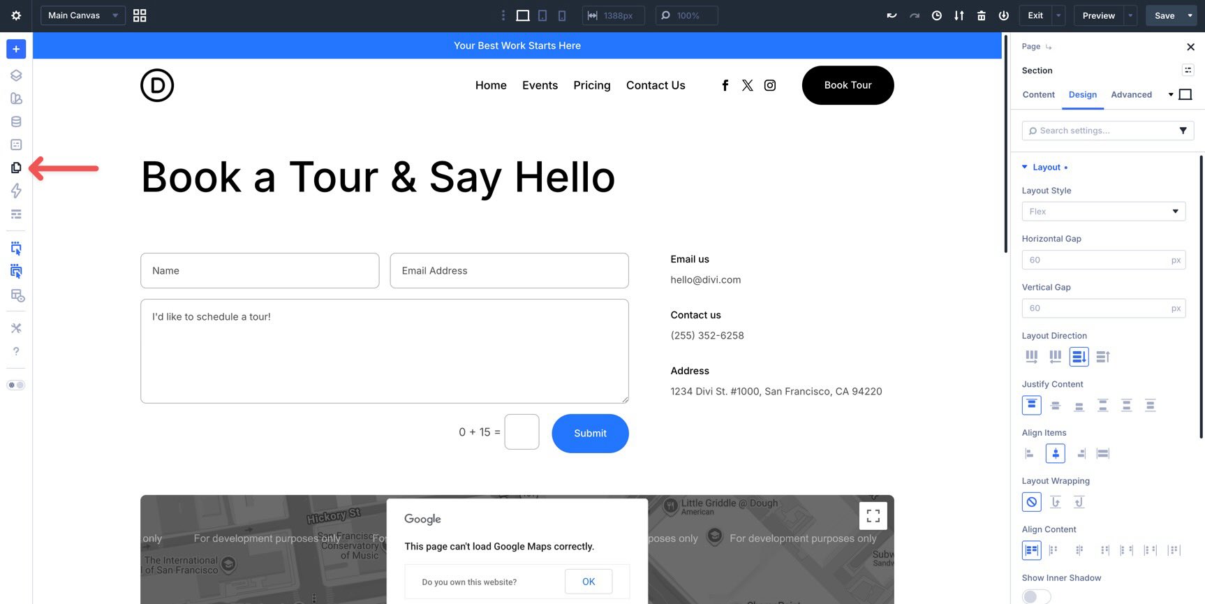 Page Manager icon in Divi 5