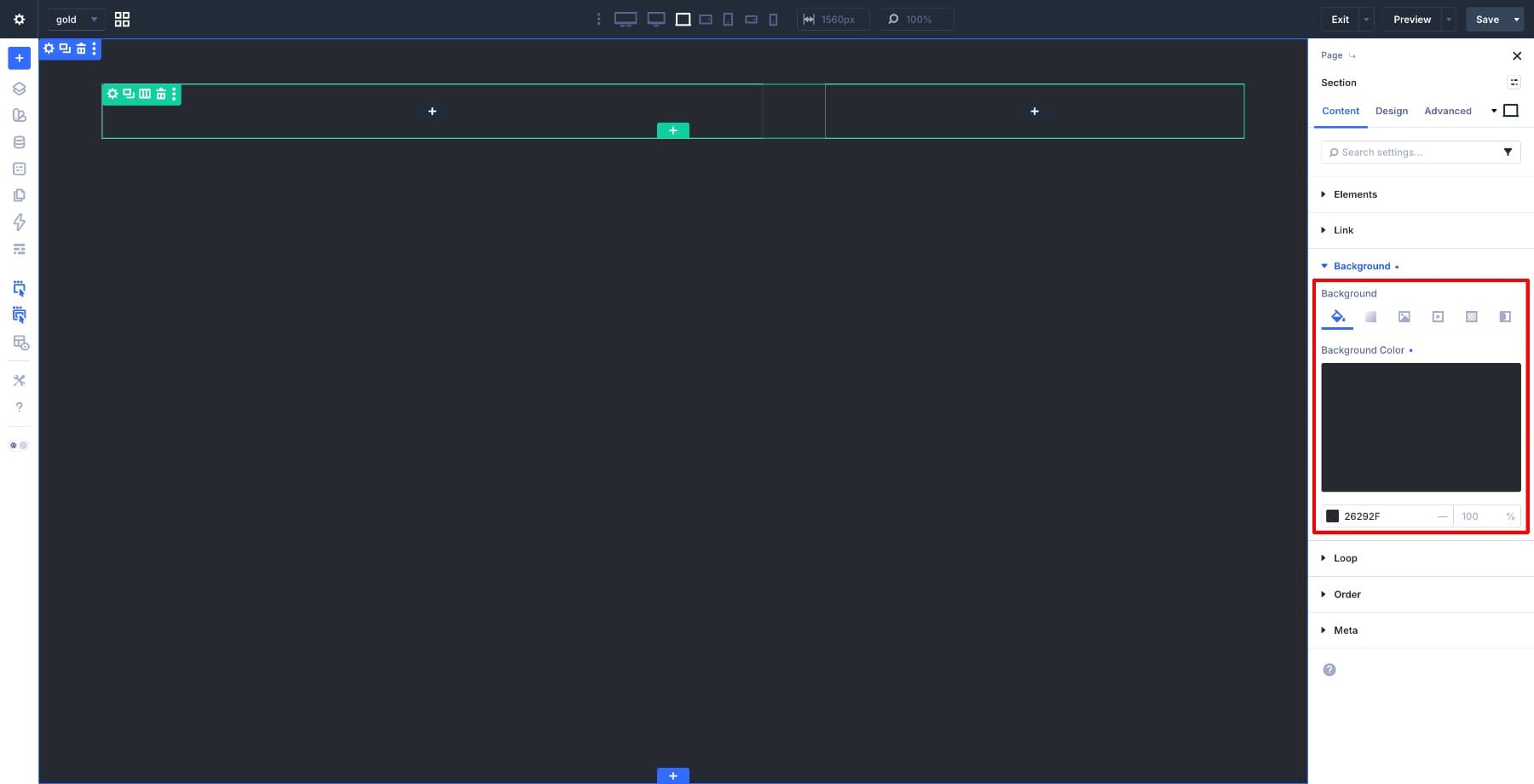 section background