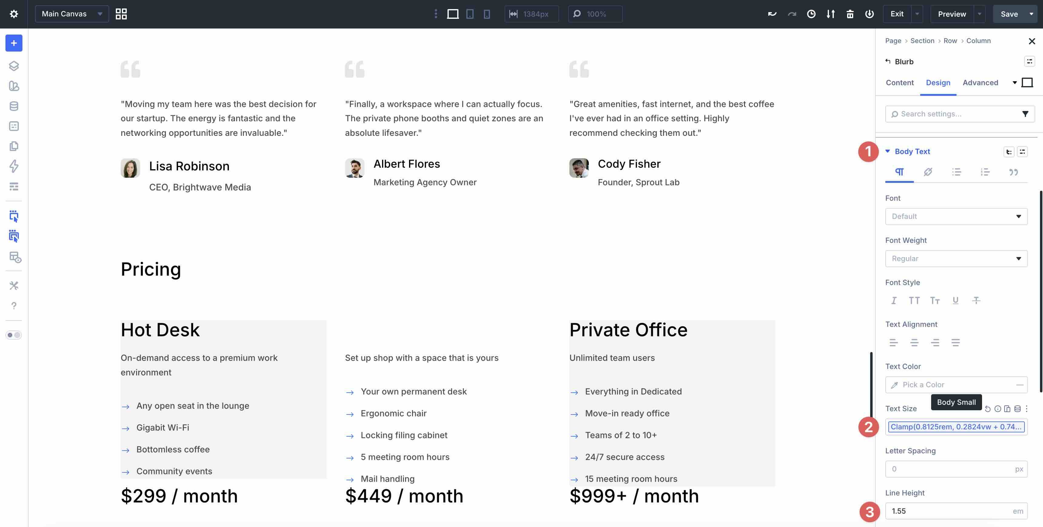 Small Text Option Group Preset in Divi 5