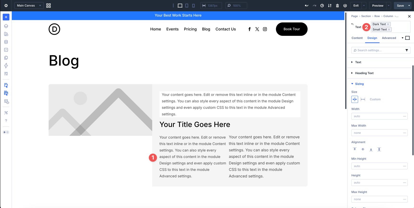 Stack Text presets in Divi 5