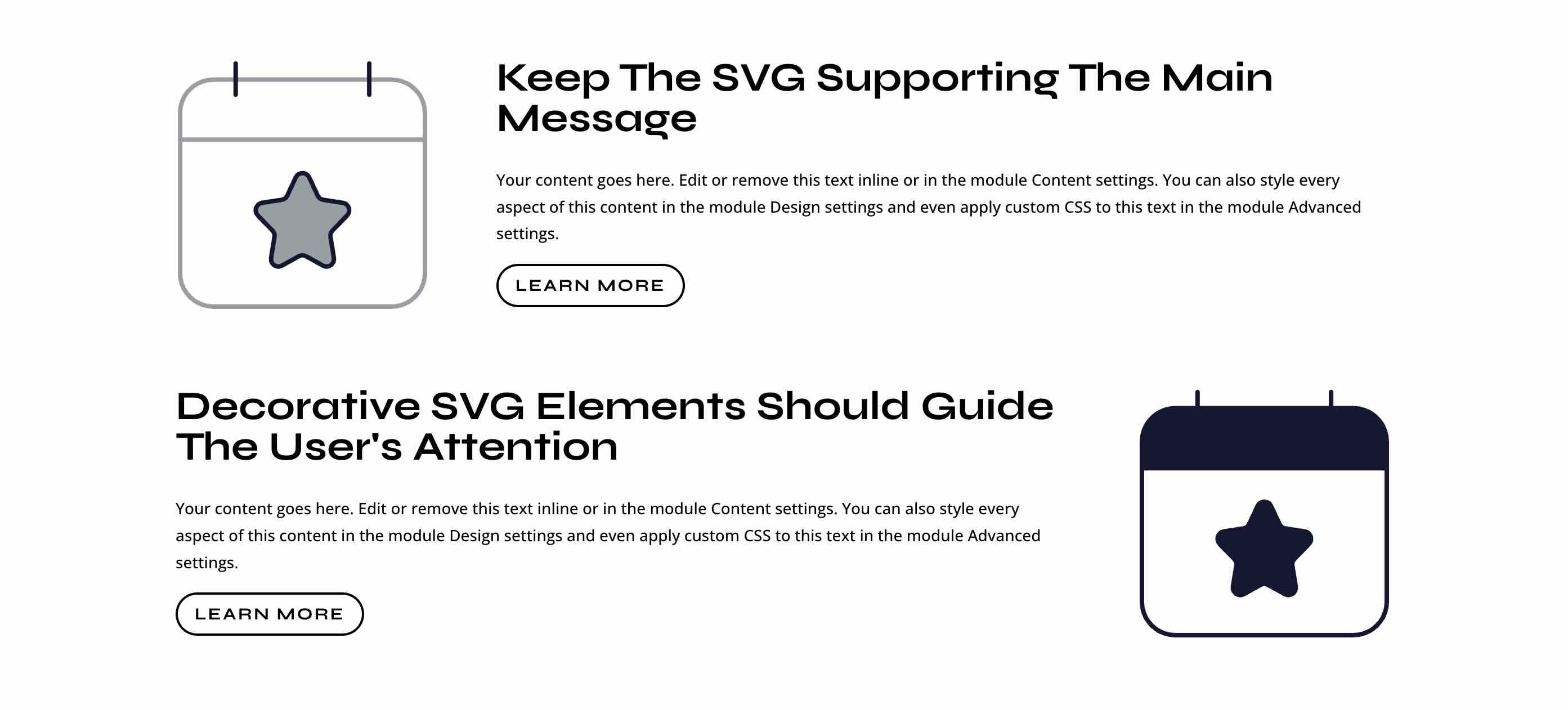 let SVGs support the main message