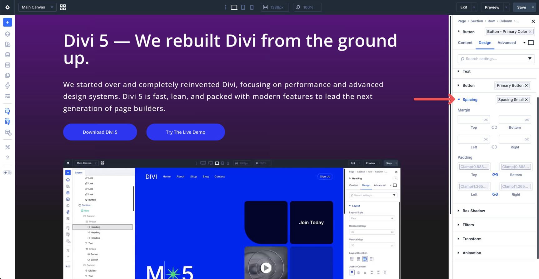 Using spacing variables in Divi 5