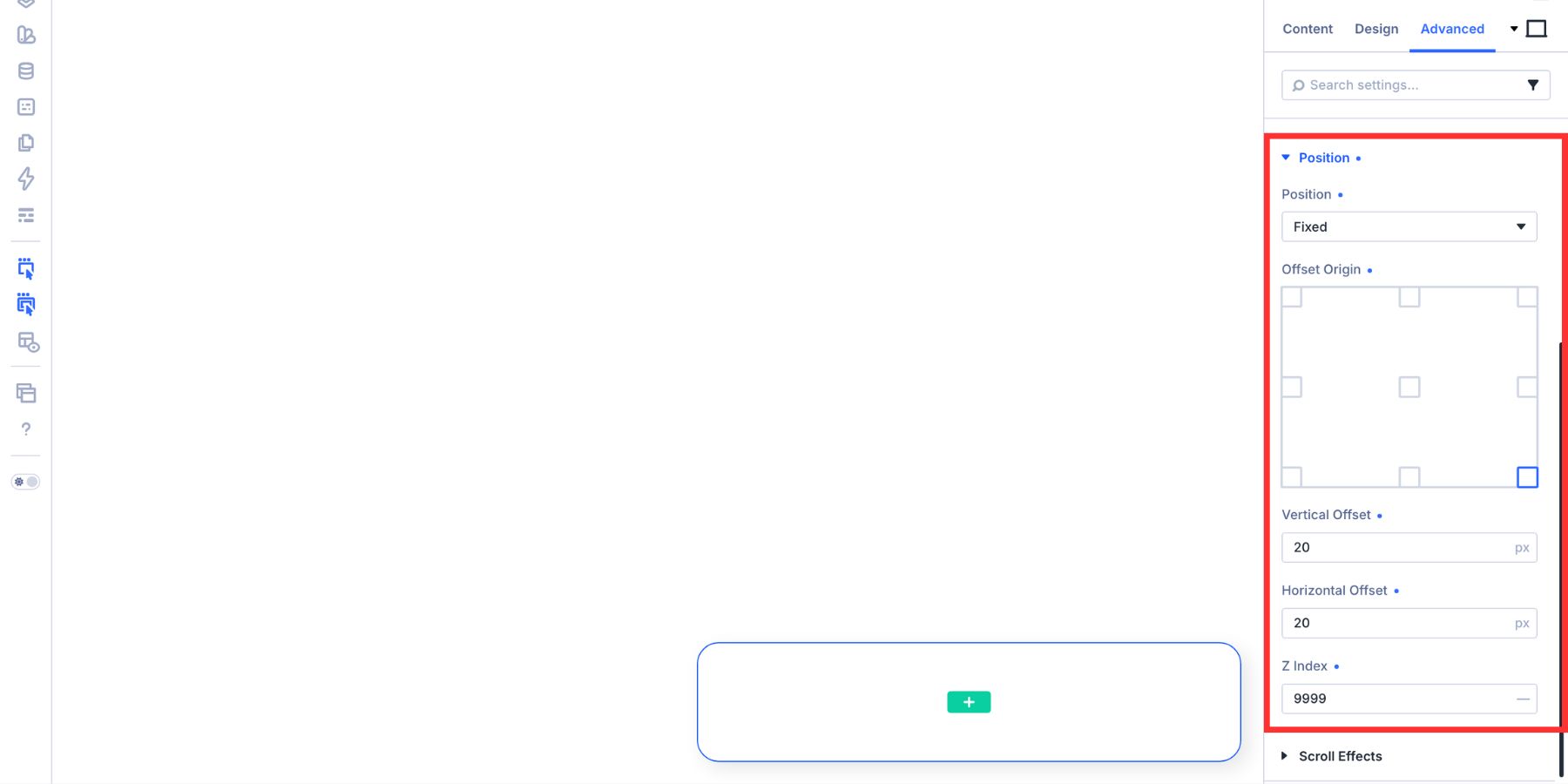 Positioning the minimalist popup in the bottom-right corner