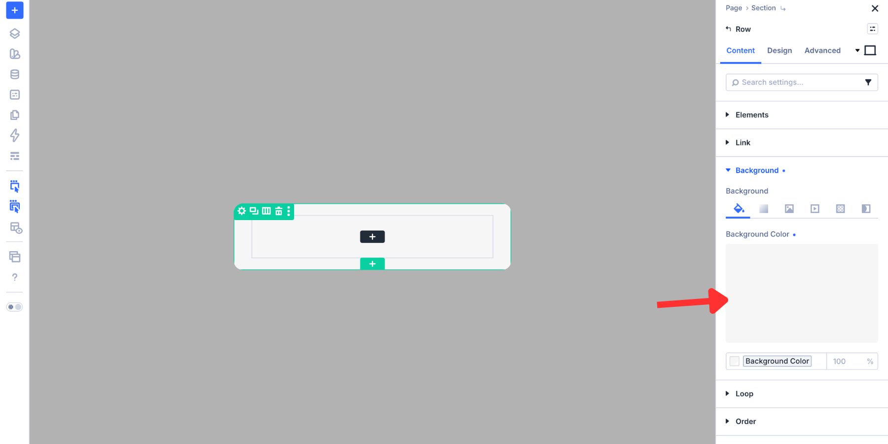 Applying a background color to the popup card row