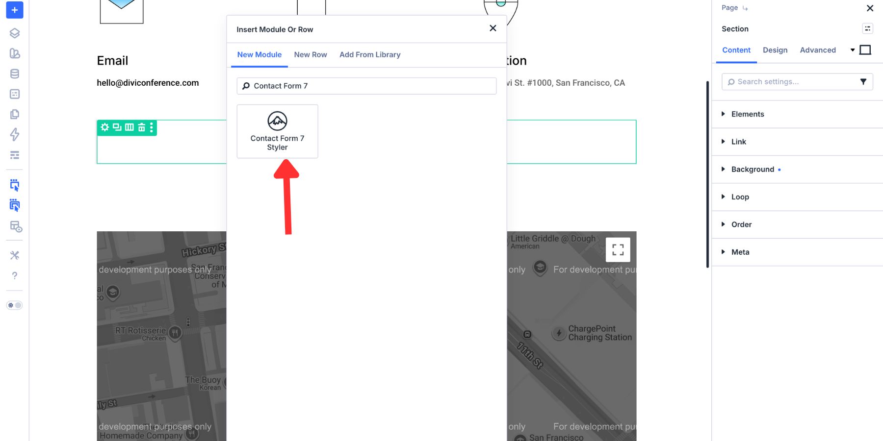 Contact Form 7 Styler module in the Divi 5 module picker