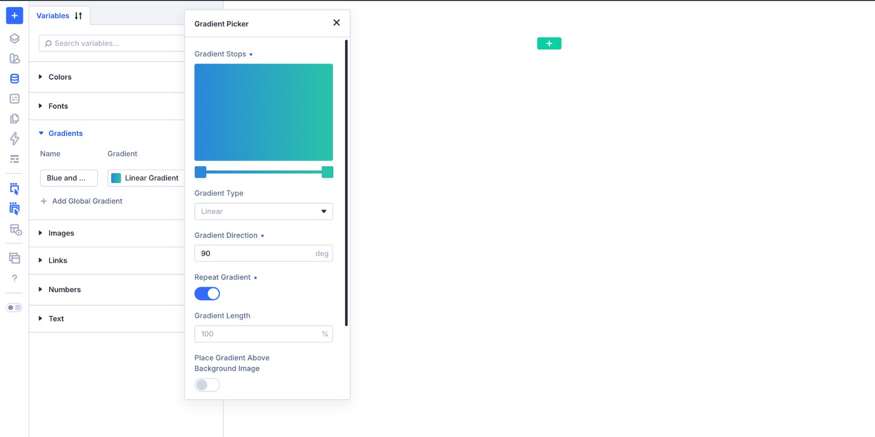 Gradient variable applied inside the Divi 5 builder