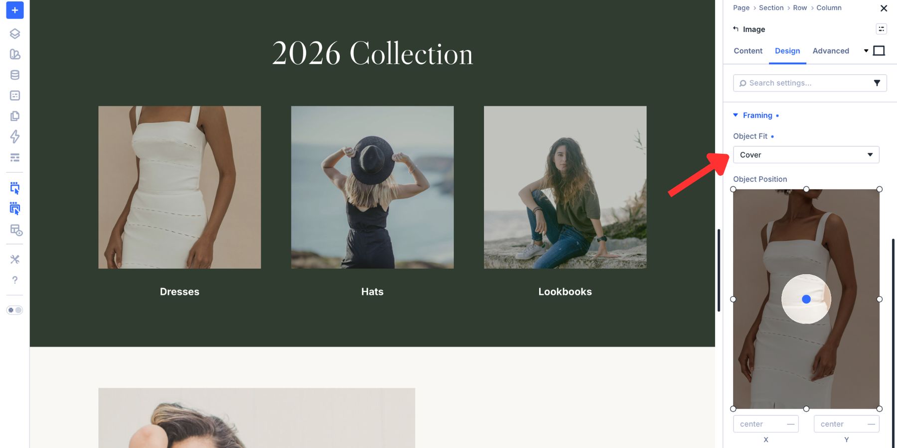 Object Fit set to Cover for an image in Divi 5