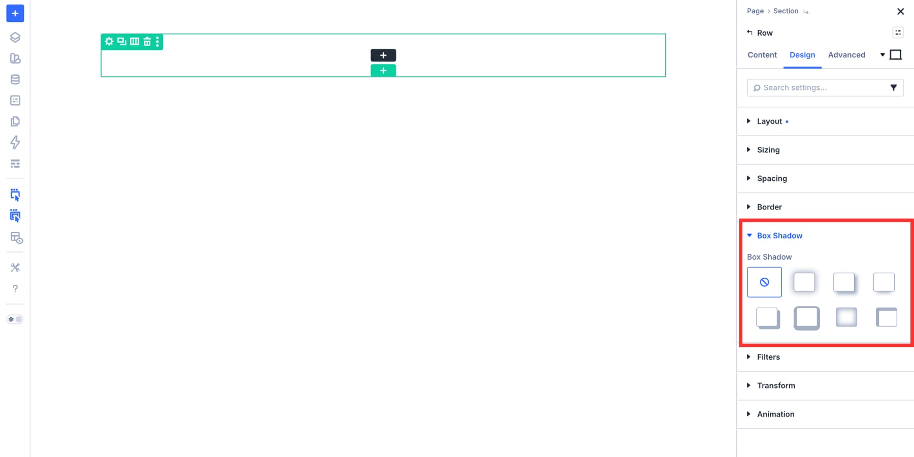 Built-in Box Shadow options in Divi 5