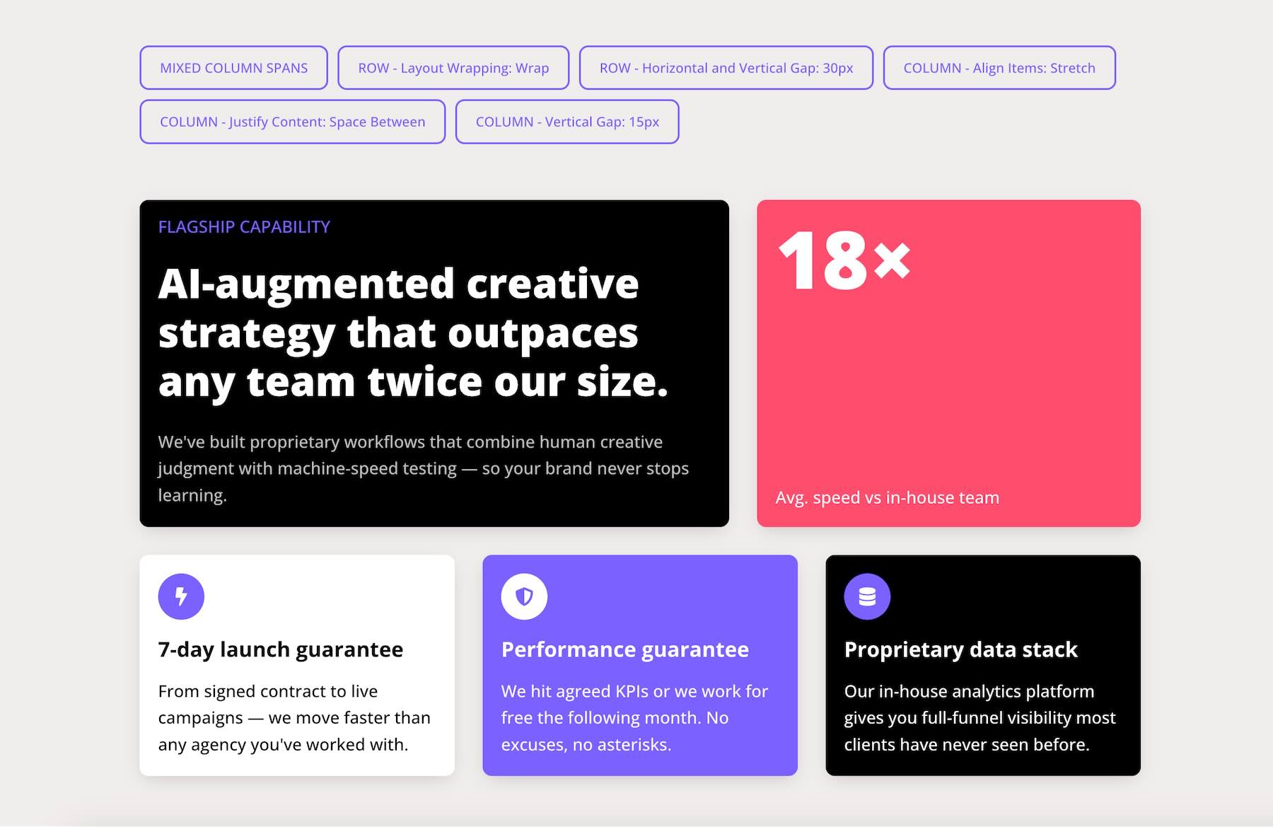 Flexbox alignment - Mixed Width