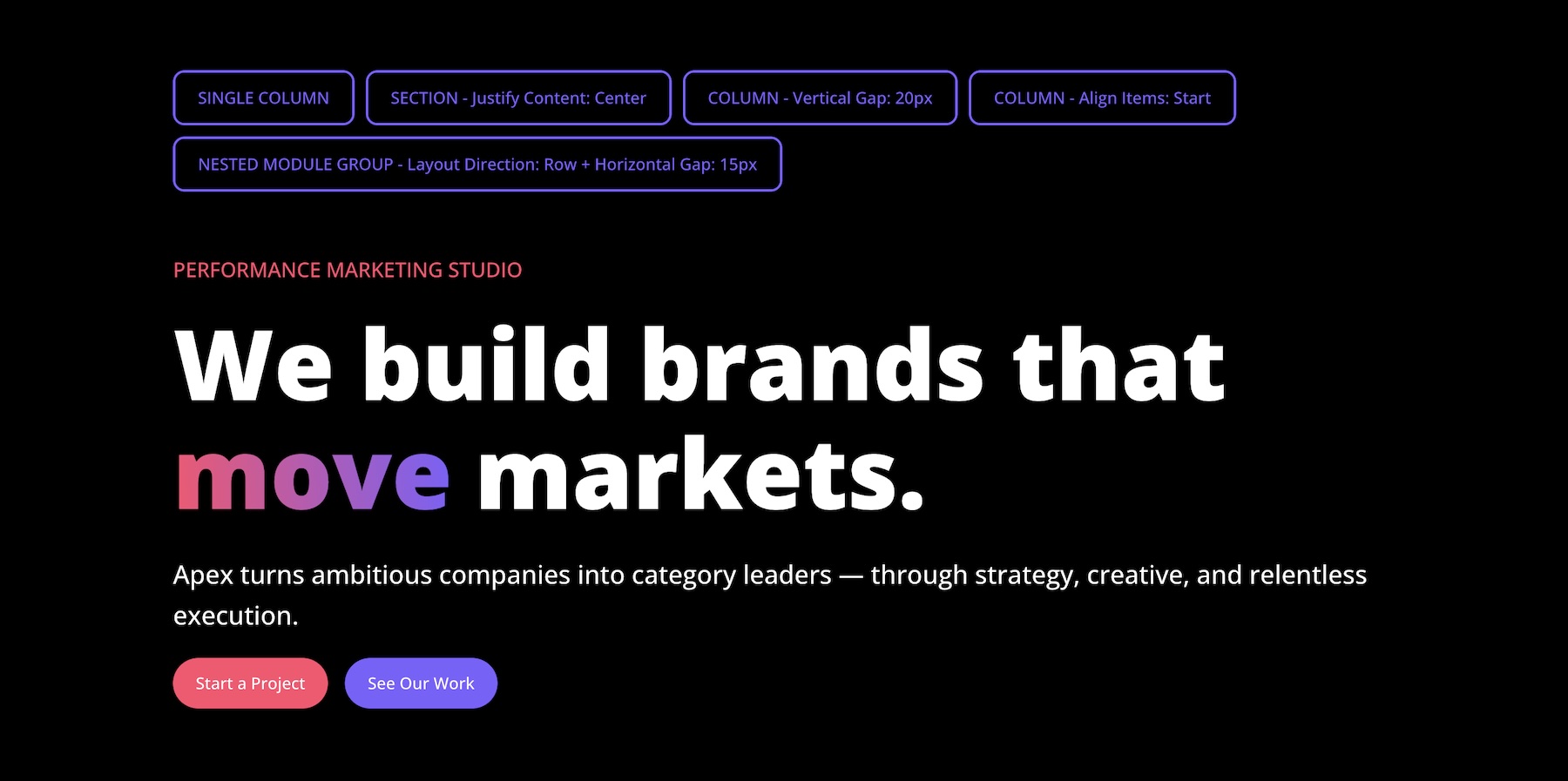 Flexbox alignment - Hero section