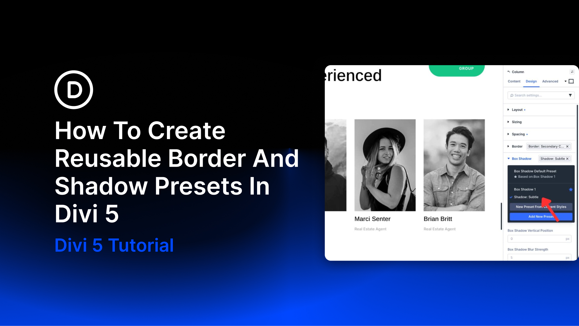 How To Create Reusable Border And Shadow Presets In Divi 5