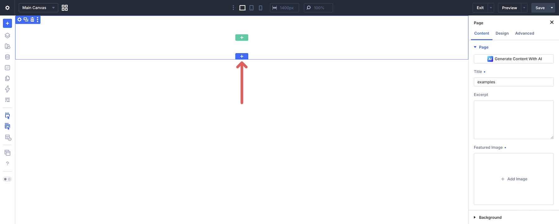 add a new Divi section