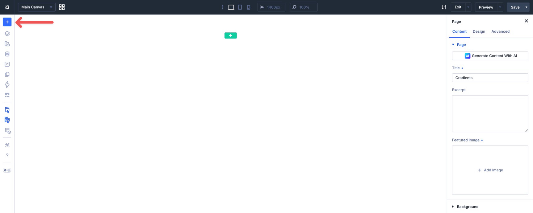 Add a new layout in the Divi Visual Builder