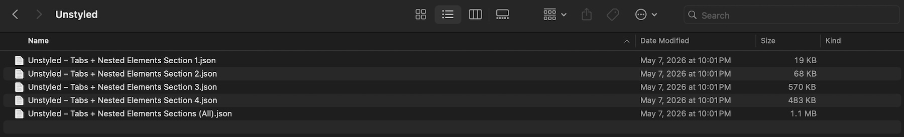all JSON files