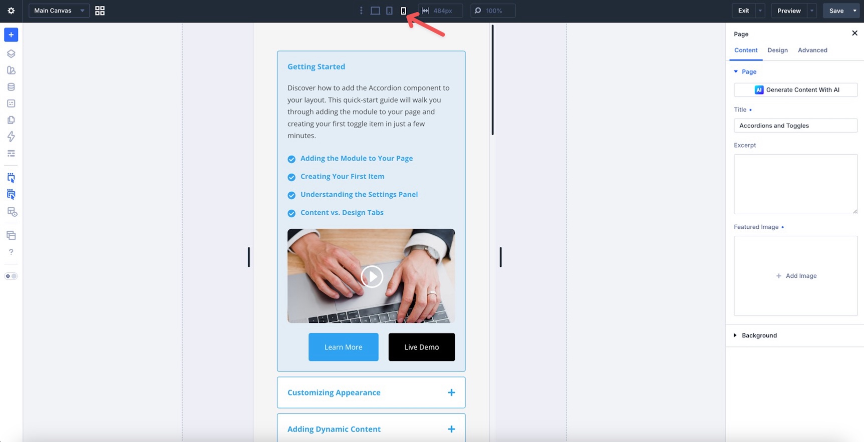 check layout on mobile