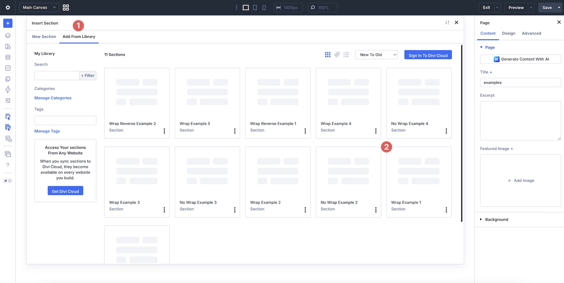 import a layout into the Visual Builder