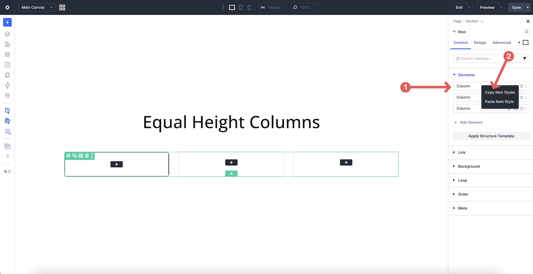 copy item styles