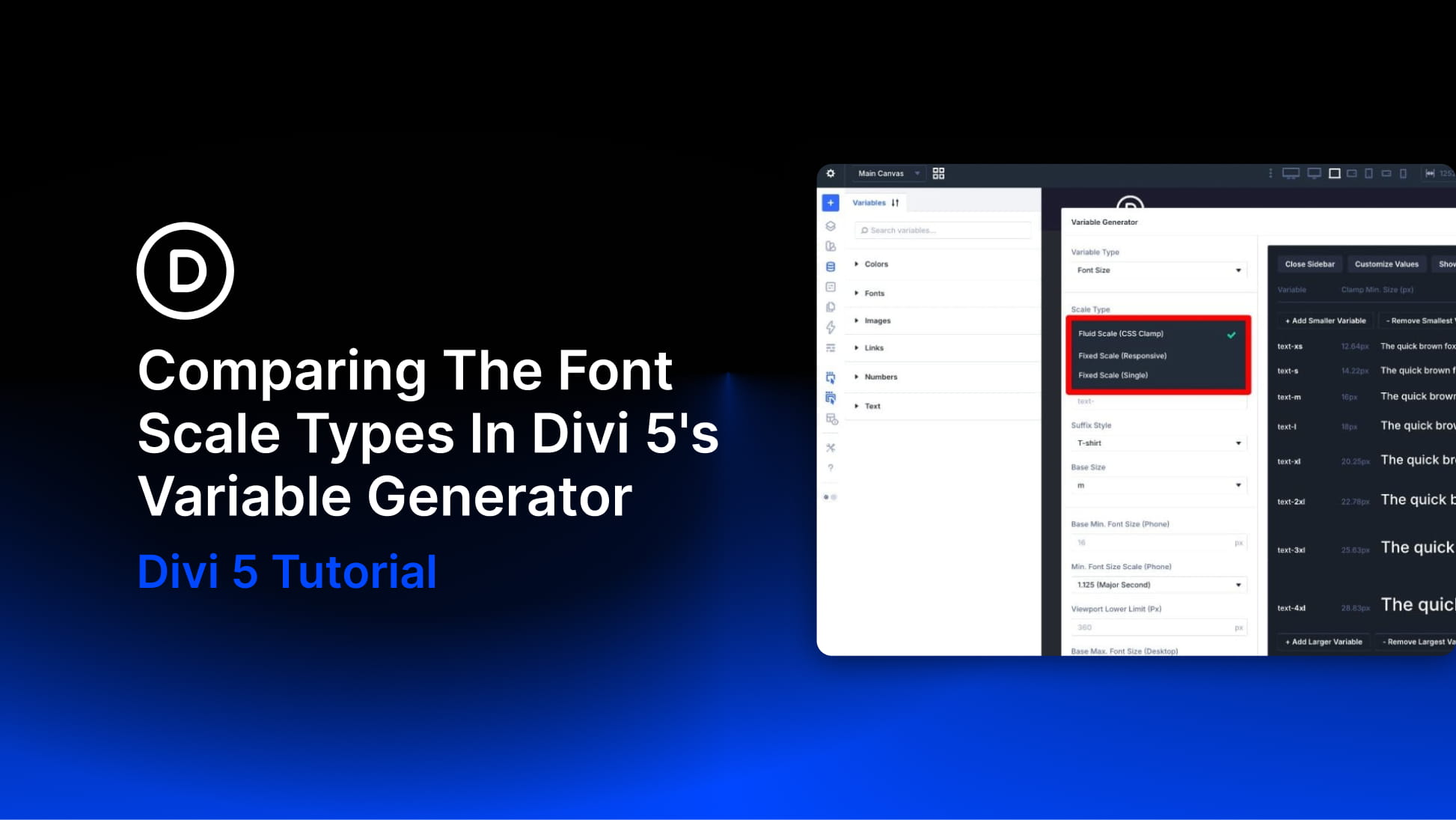 Comparing The Font Scale Types In Divi 5’s Variable Generator