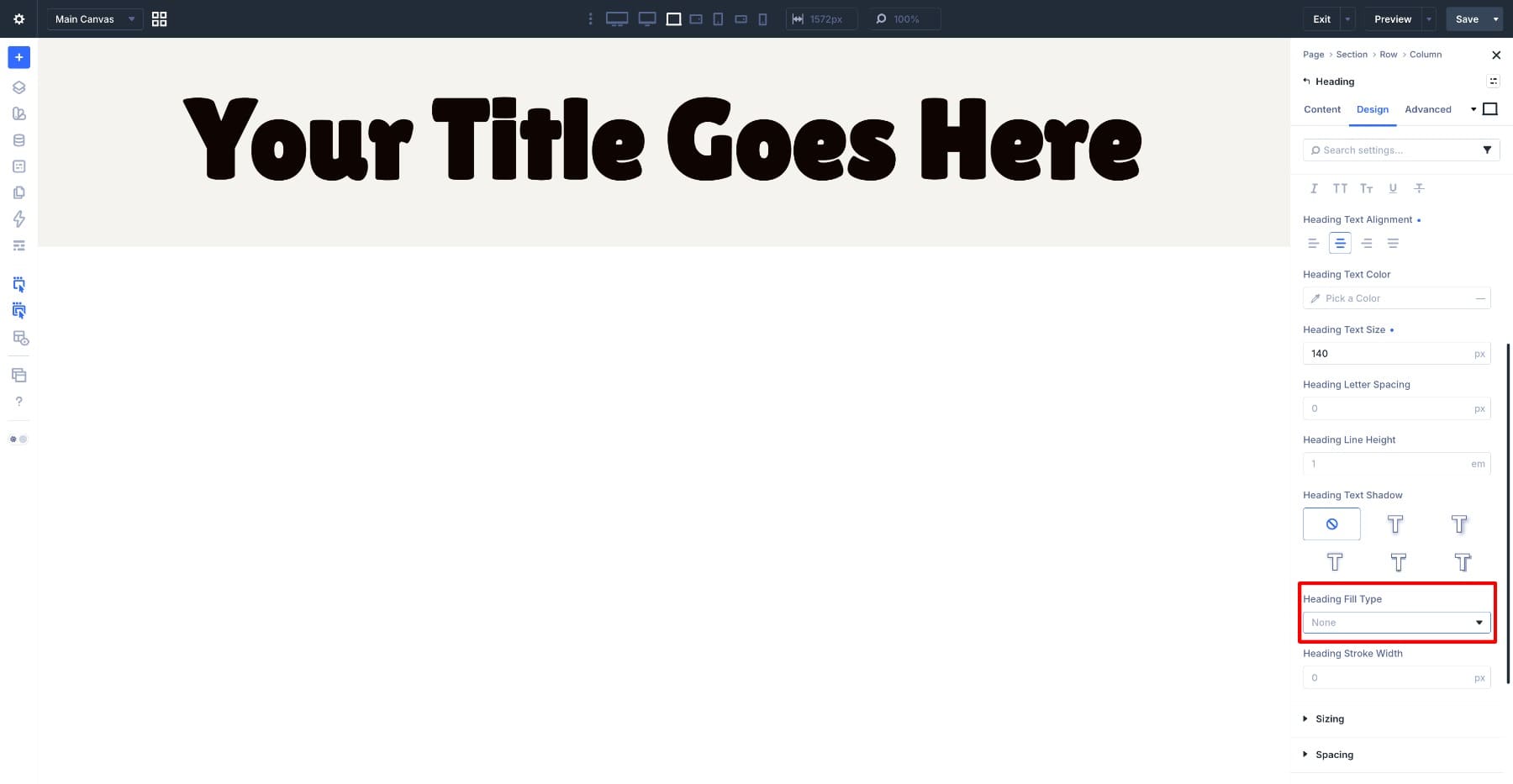Heading Fill Type option in Divi 5