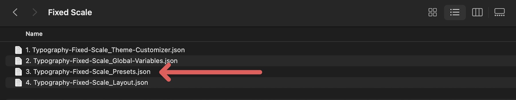 import the presets file