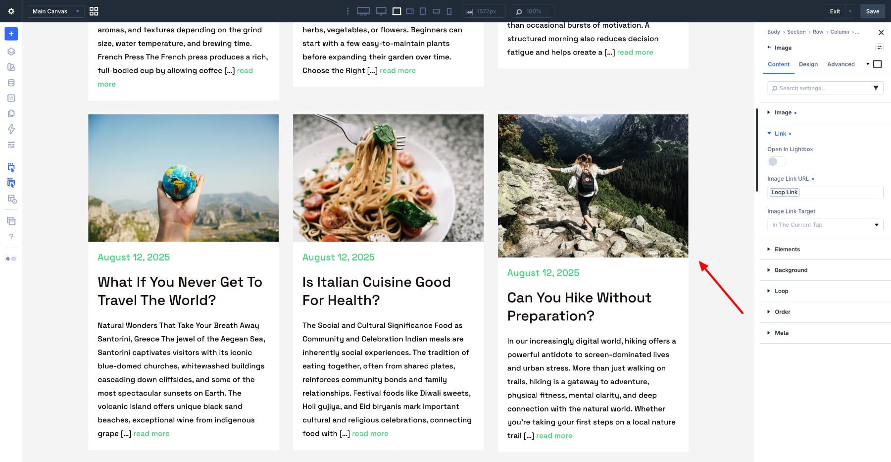 Blog grid with inconsistent featured image sizes before applying Aspect Ratio