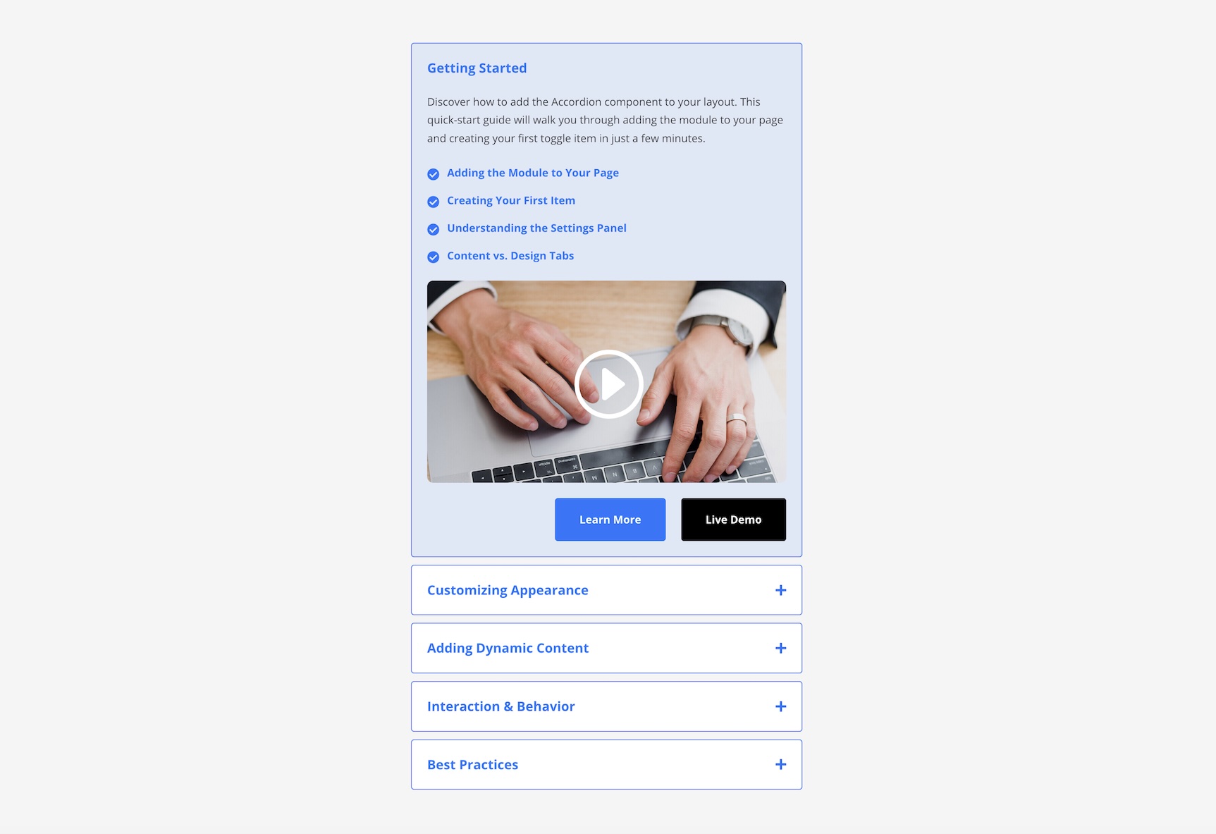 use nested elements with purpose