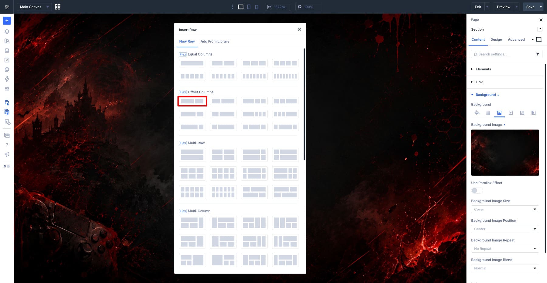 Adding a two-column row for the vertical text header