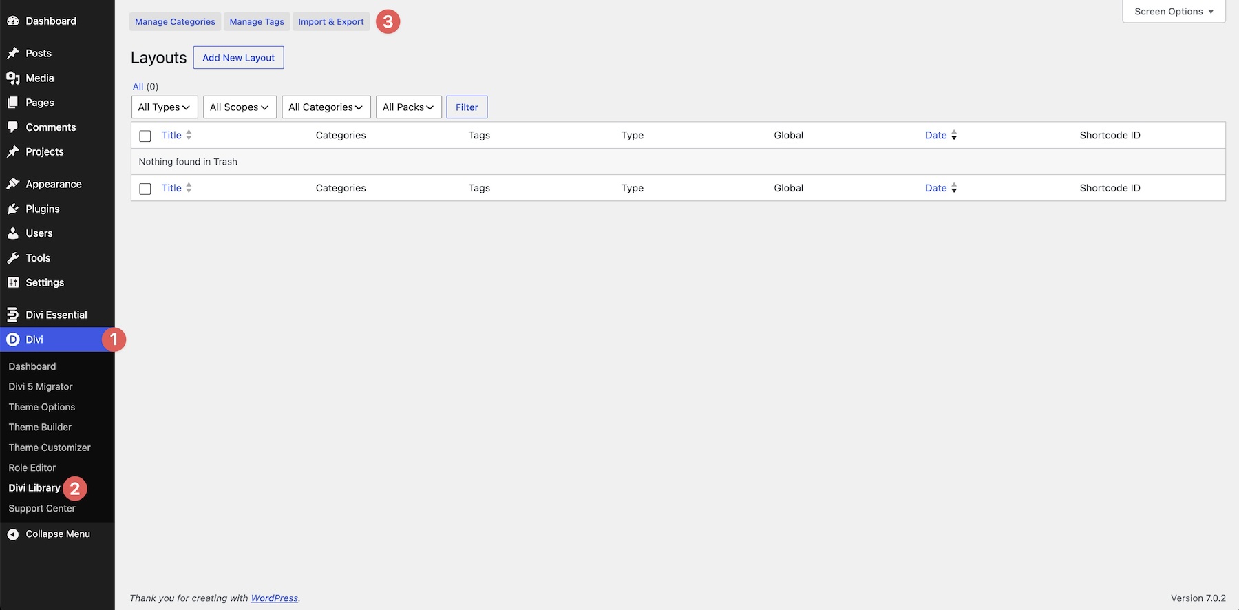 Divi Library import