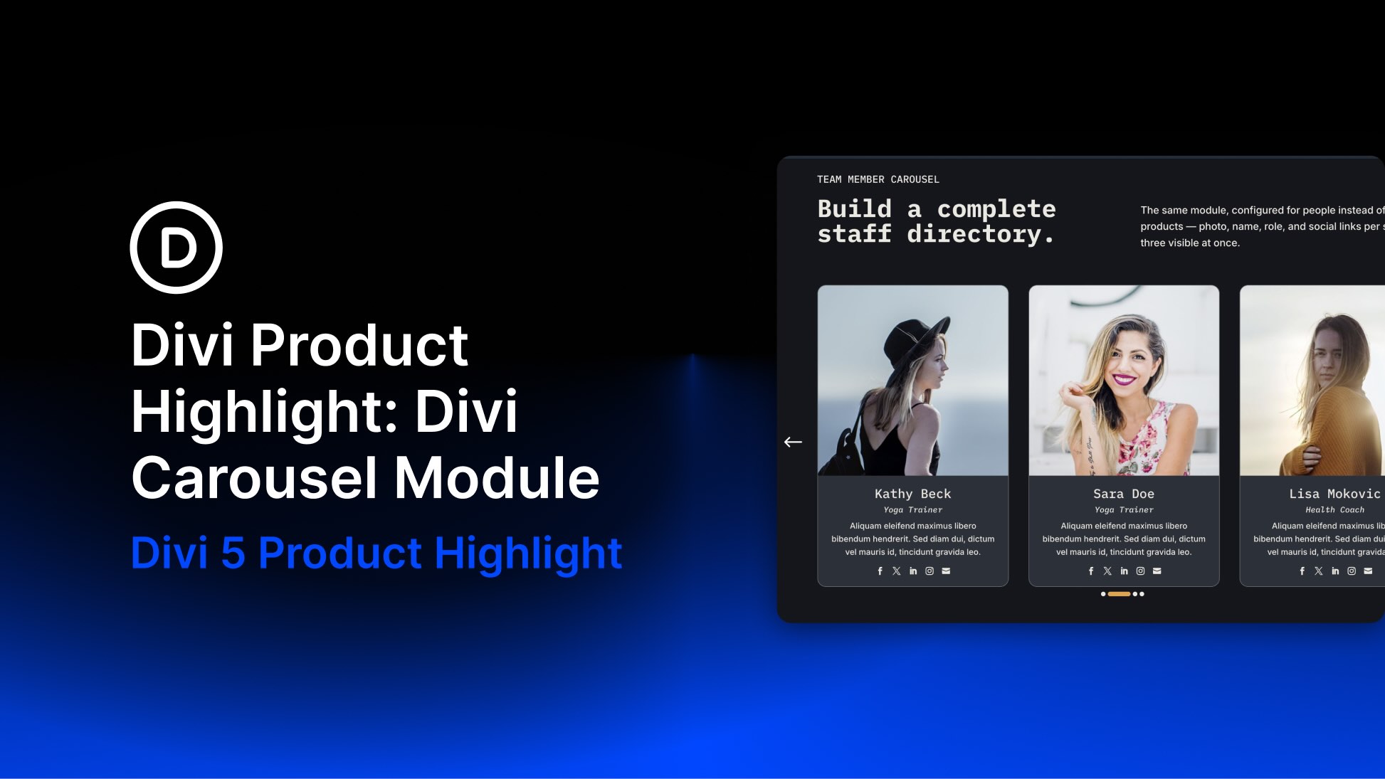 Divi Product Highlight: Divi Carousel Module