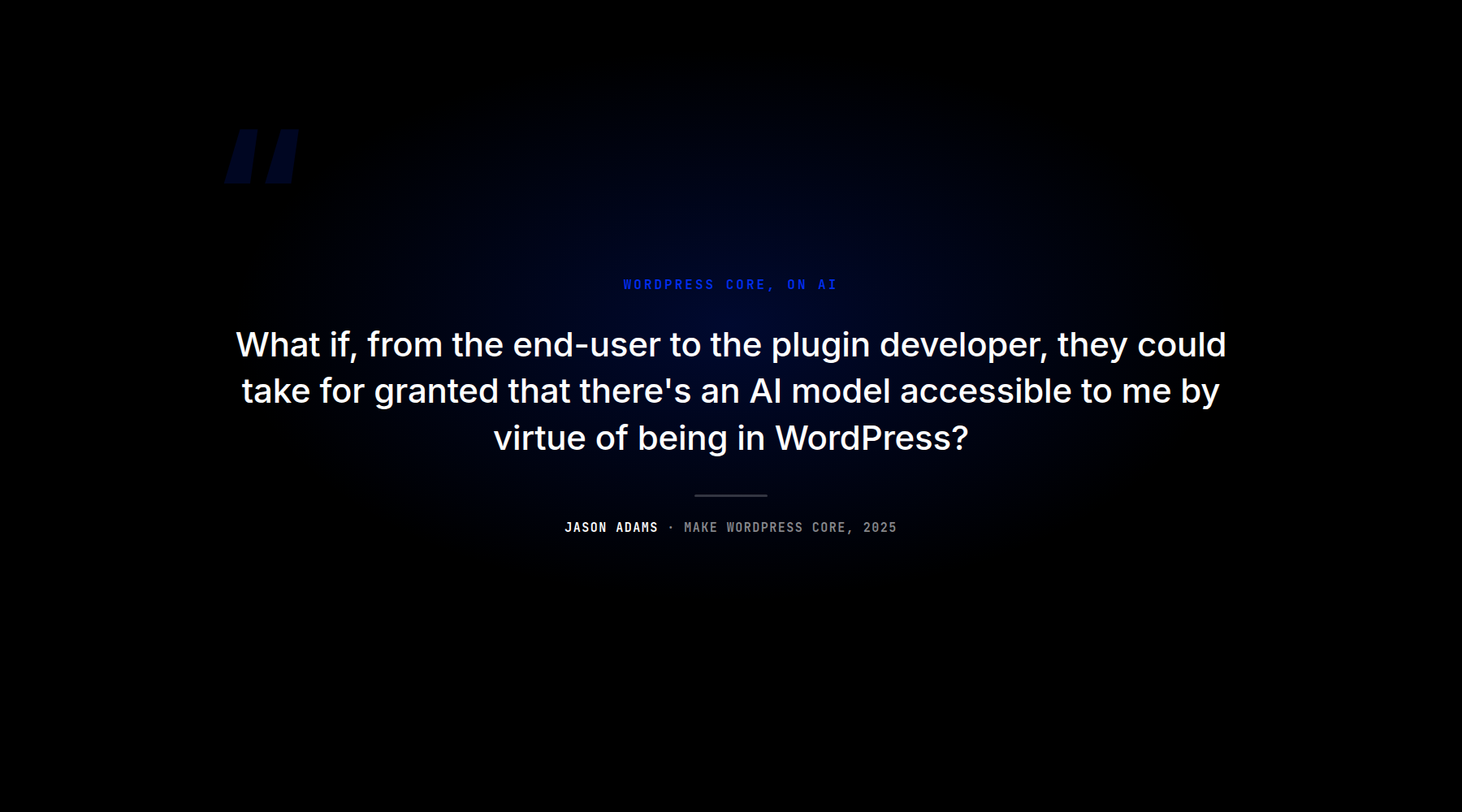 Jason Adams' Vision for AI inside WordPress