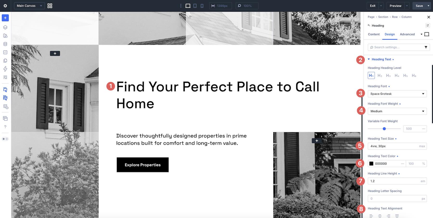 adjusting text styles iin Divi 5