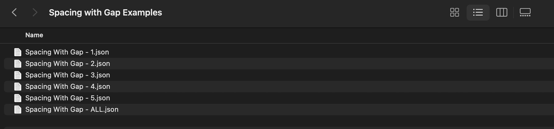 all Gap JSON files