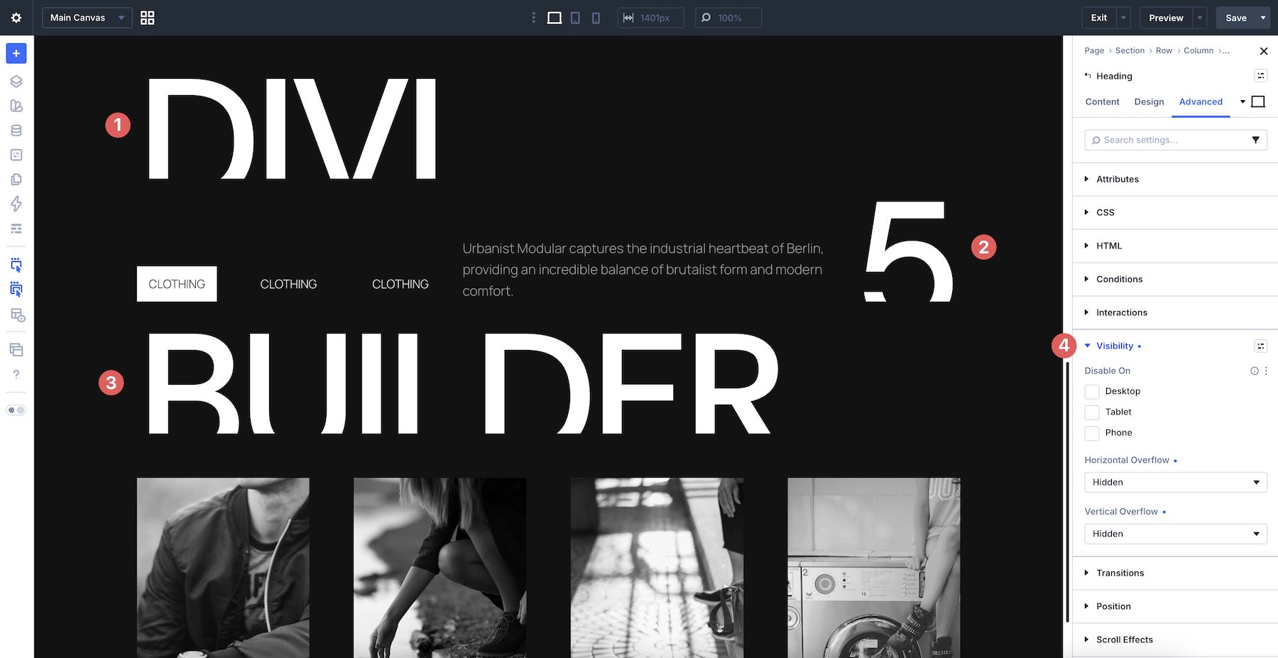 cropped text settings